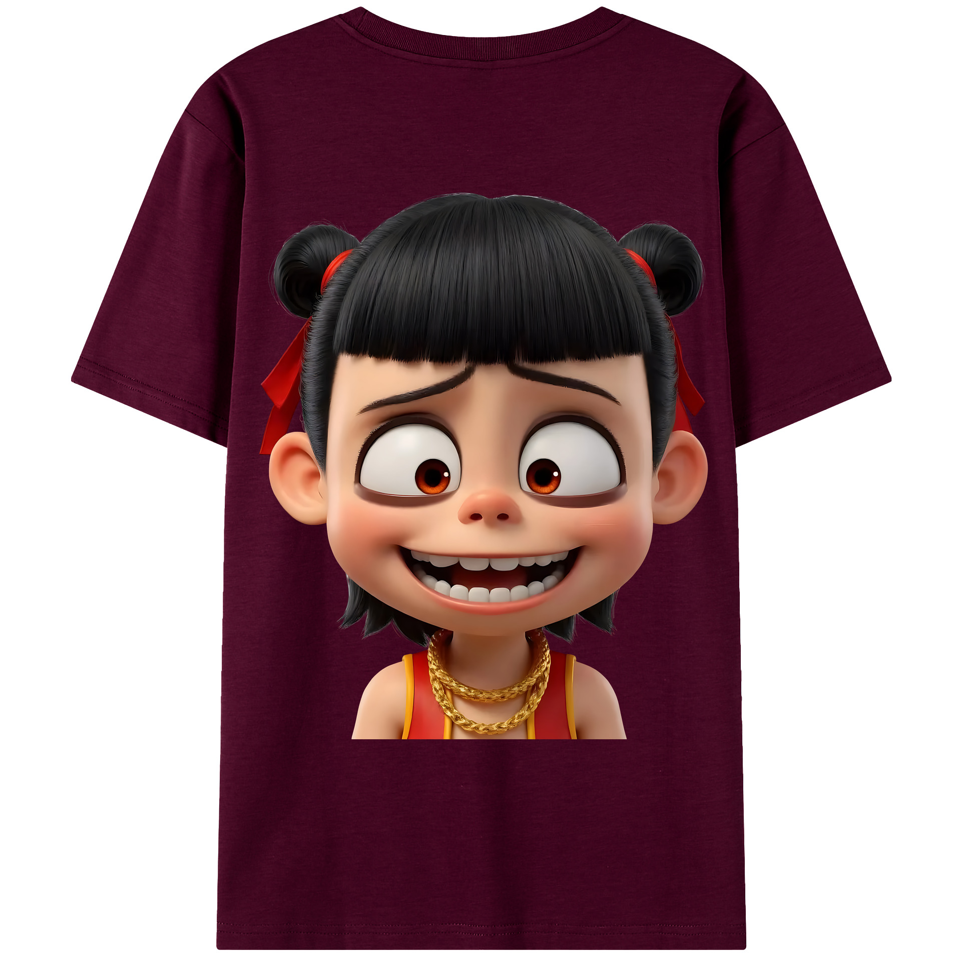 （画像用） Ne Zha 2 ナタ 魔童の大暴れ レディース半袖Tシャツ(バックプリント)
